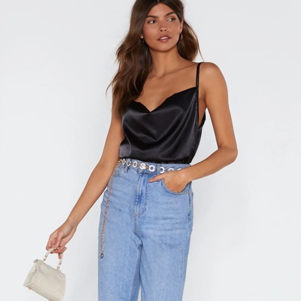 Satin Ruche Cowl Cami Top